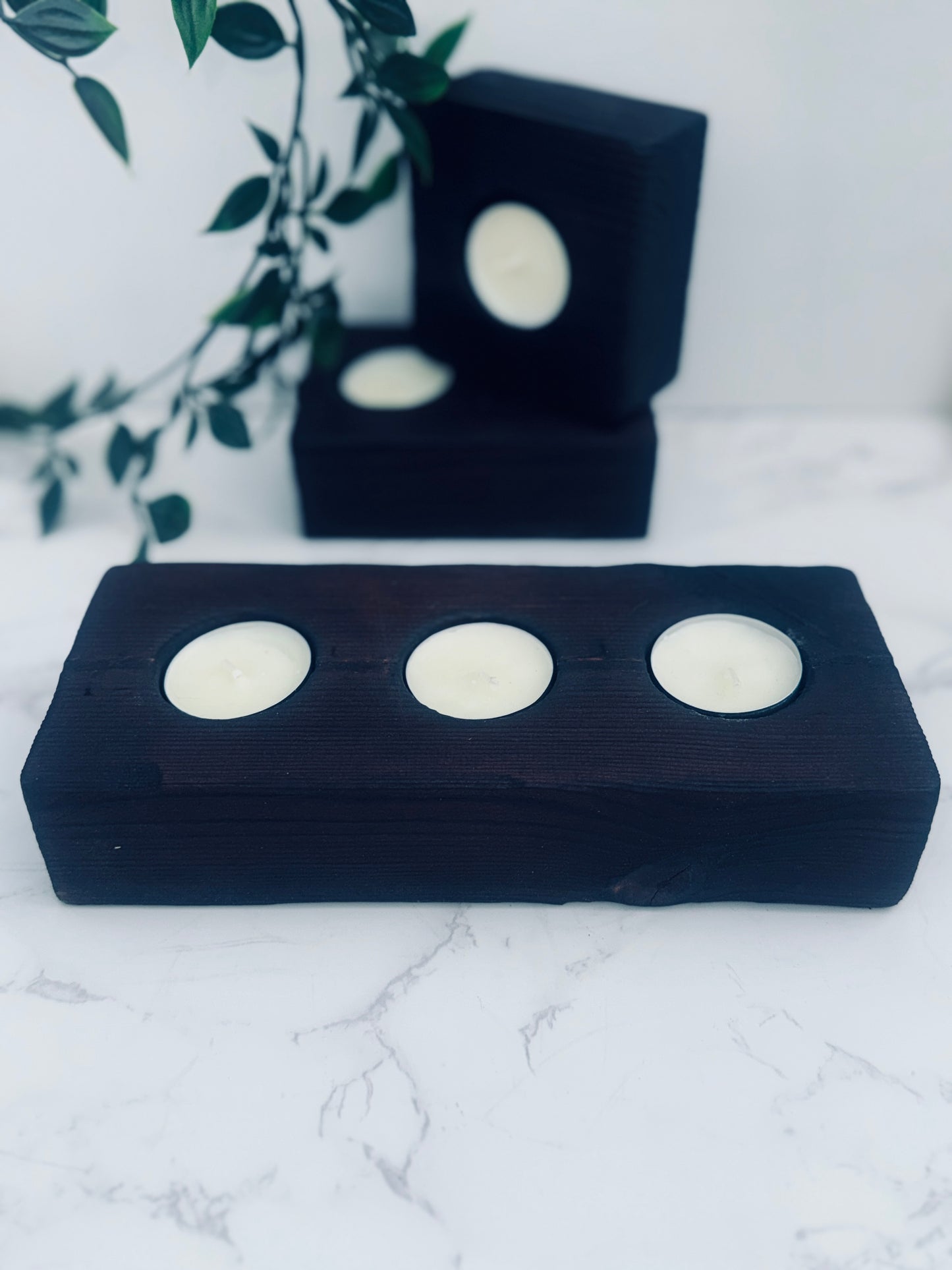 Triple Tea Light Holder – Bold Texture, Timeless Glow